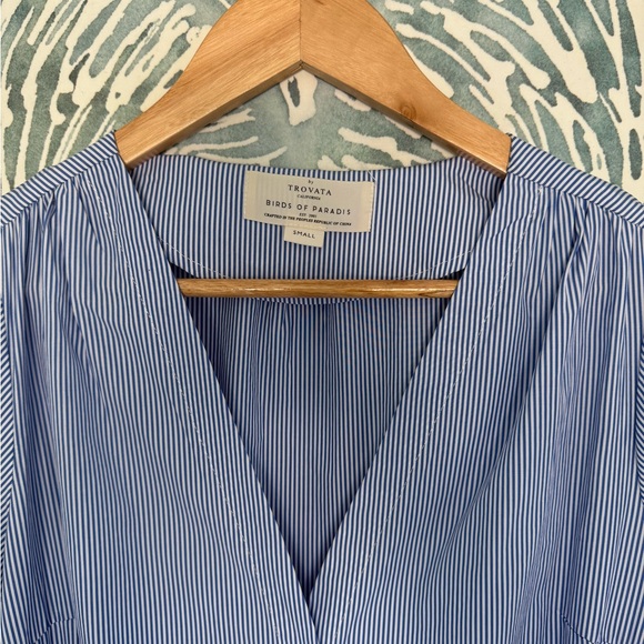 Trovata Birds of Paradis Blue and White Striped Ainsley B Dress in Women’s S - Picture 4 of 5